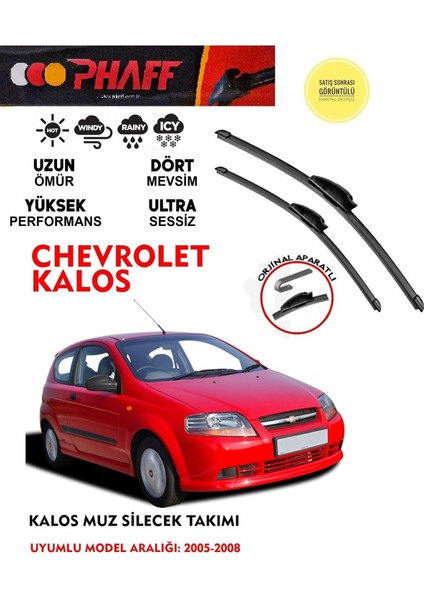 Chevrolet Kalos Ön Cam Muz Silecek Takımı 2007 Model Araca Özel Aparat F389