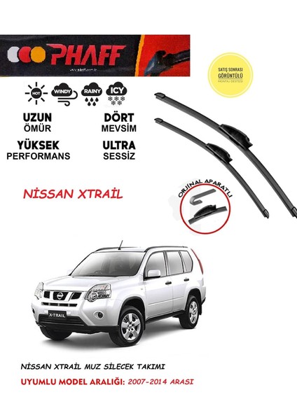 Nissan Xtrail 2007-2014 Arası Muz Silecek Takımı Araca Özel . Aparat