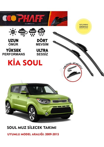 Kia Soul Ön Muz Silecek Takımı 2012 Model Araca Özel Aparat