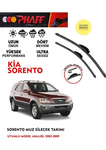 Kia Sorento Ön Muz Silecek Takımı 2009 Model Araca Özel Aparat