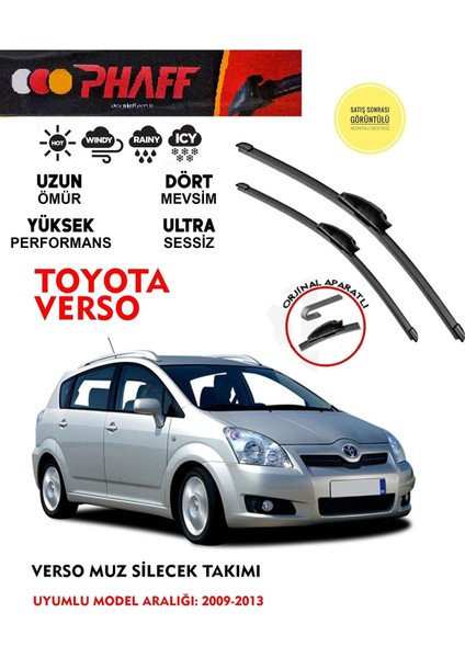 Toyota Verso Ön Silecek Seti Araca Özel Aparat 2009 - 2013 Arası