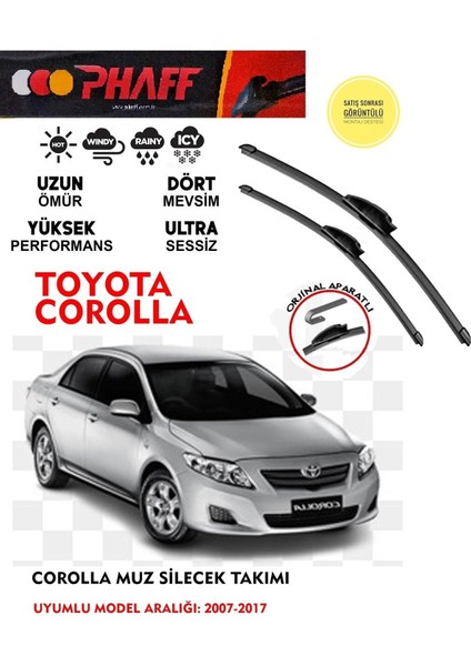 Toyota Corolla Muz Silecek Takımı 2010 Model Araca Özel Aparat