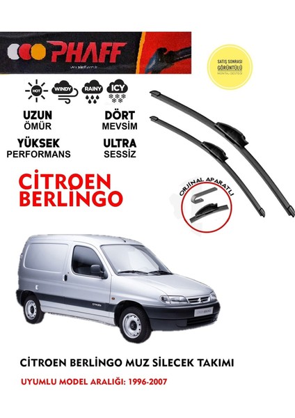 Berlingo Muz Silecek Takımı 1.6 1.9 2.0 Motor Araca Özel Aparat (1996 - 2007)