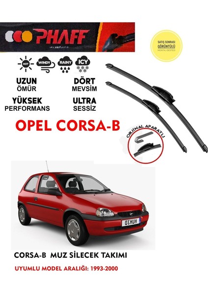 Opel Corsa B Ön Muz Silecek Takımı 1998 Model Araca Özel Aparat