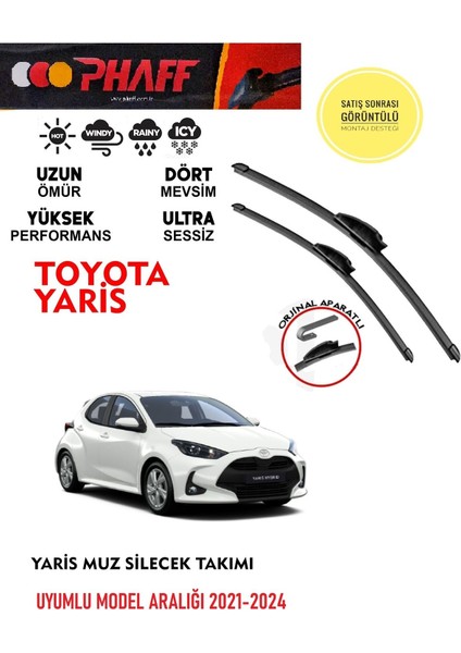 Toyota Yaris Ön Muz Silecek Takımı Araca Özel Aparat (2021-2024) Arası