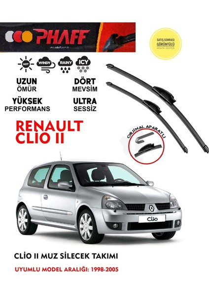 Clio 2 Silgeç Takımı 2004 Model Araca Uyumlu