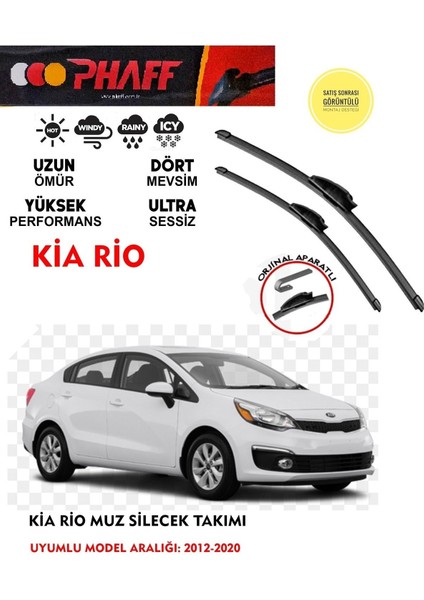 Kia Rio Ön Cam Muz Silecek Takımı 2018 Model Araca Özel Aparat