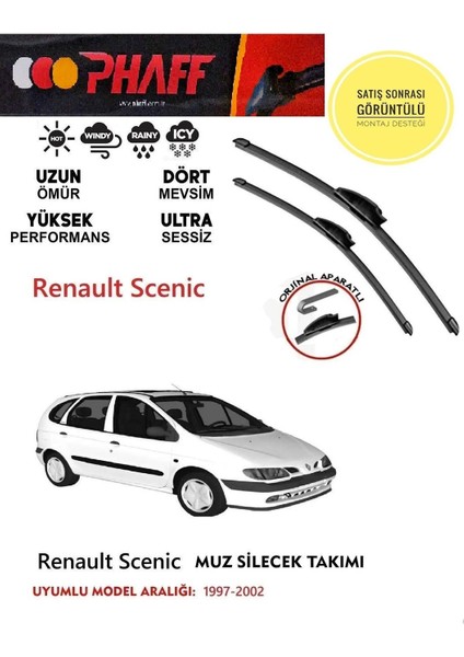 Renault Scenic 1 1997-2002 Arası Ön Muz Silecek . Araca Özel Aparat