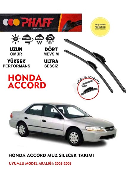 Honda Accord Cam Muz Silecek Takımı 2005 Model Araca Özel Aparat