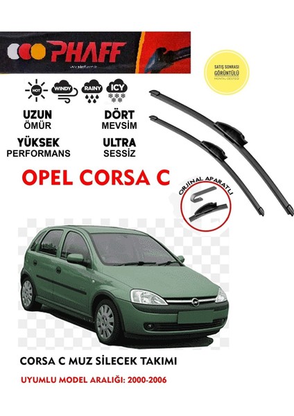 Opel Corsa C Ön Cam Muz Silecek Silgeç Takımı 2001 Model Araca Özel Aparat