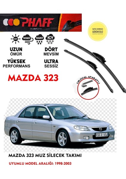 Mazda 323 Muz Silecek Takımı 2001 Model Araca Özel Aparat