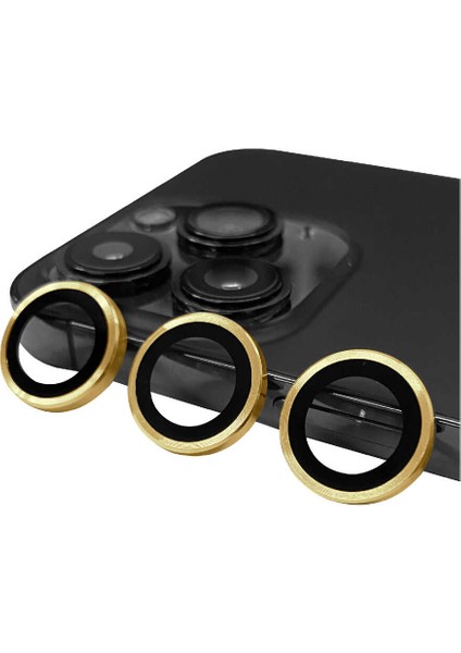 Apple iPhone 14 Pro Max Uyumlu Zore Cl-07 Kamera Lens Koruyucu-Gold