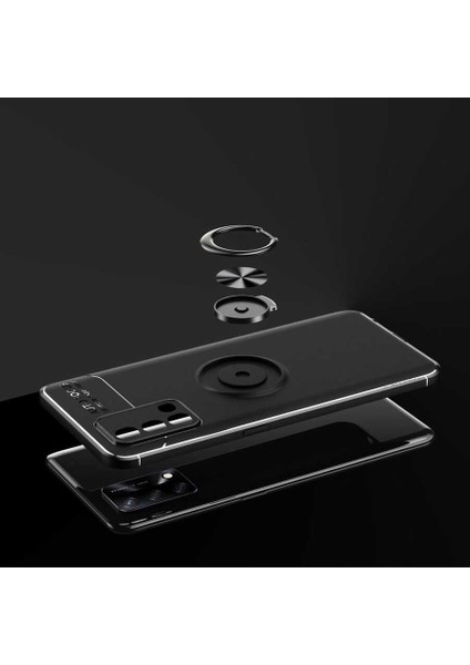 Oppo A74 4g Kılıf Ravel Silikon Kapak-Siyah-Mavi