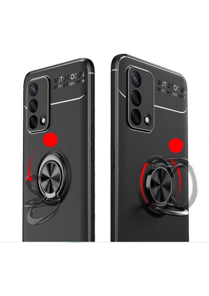 Oppo A74 4g Kılıf Ravel Silikon Kapak-Siyah-Mavi