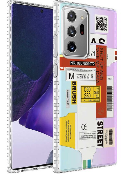 Galaxy Note 20 Ultra Kılıf Airbag Kenarlı Renkli Desenli Silikon Elegans Kapak-No2