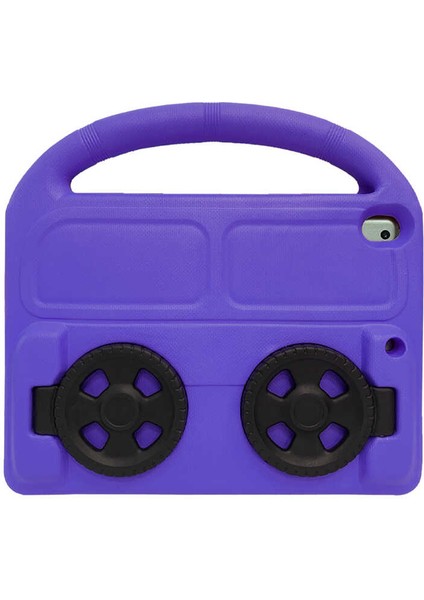 Apple iPad 10.2 (9.nesil) Uyumlu Wheel Car Tekerlek Standlı Tablet Eva Silikon Kılıf-Yeşil