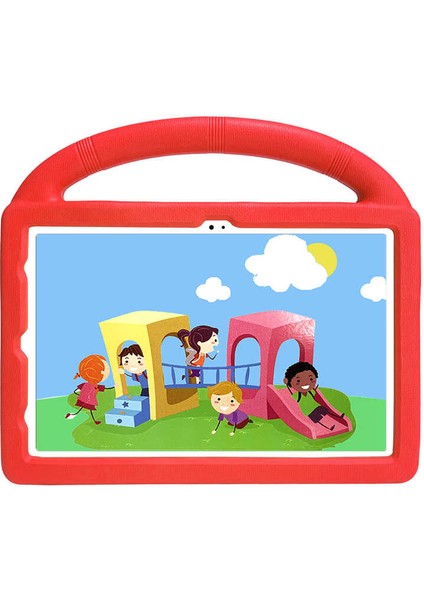Galaxy Tab S6 Lite P610 Uyumlu Zore Wheel Car Tekerlek Standlı Tablet Eva Silikon Kılıf-Yeşil