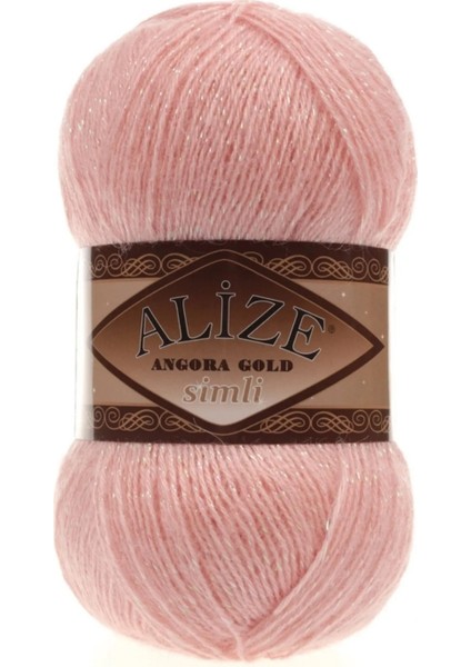 Angora Gold Simli 4 Adet Örgü Ipi No 363 Gelin Pembesi
