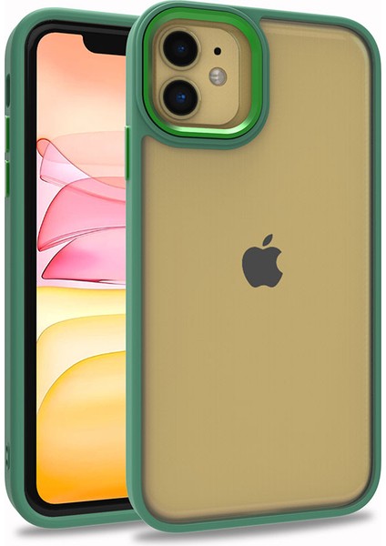 Apple iPhone 11 Kılıf Flora Kapak-Yeşil