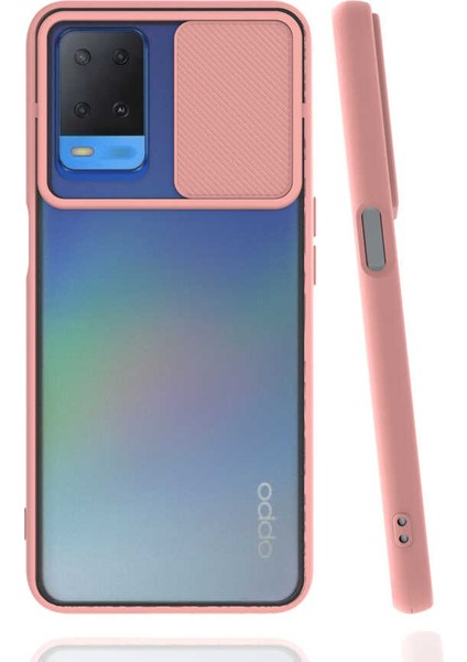 Oppo A54 4g Kılıf Lensi Kapak-Pembe Açık