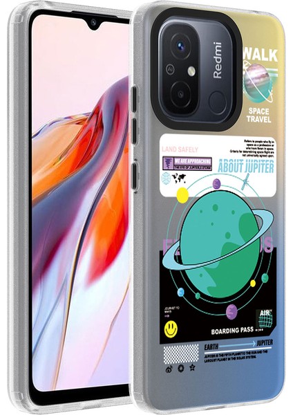 Xiaomi Redmi 12C Kılıf Desenli Dragon Sert Kapak-Gezegen