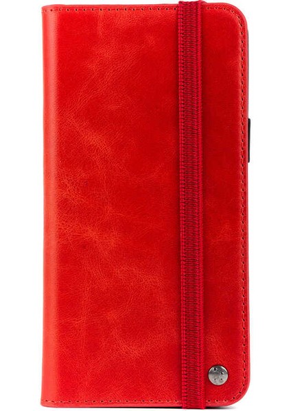 Apple iPhone 7 Plus Uyumlu Hakiki Deri Multi Cüzdan Kılıf-Kırmızı