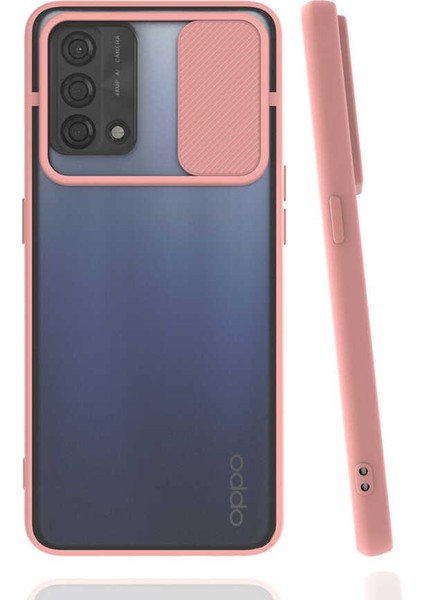 Oppo A74 4g Kılıf Lensi Kapak-Pembe Açık