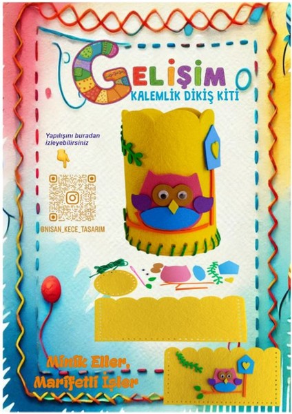 Gelişim Minik Eller Marifetli Işler Keçe Kalemlik Dikiş Seti - Full Set