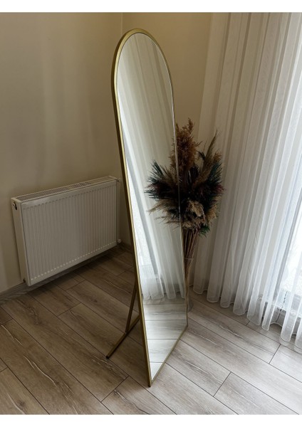 Şık Oval Ayaklı Boy Aynası 50x160, Zarif ve Kullanışlı Tasarım, Metal, Altın Renk fırsatları