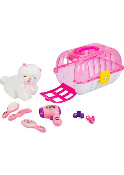 Çantalı Peluş Kedi Kuaför Seti