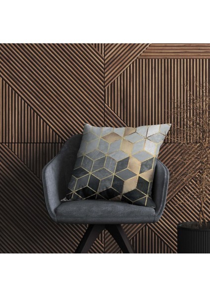 Çift taraflı mozaik desenli kırlent kılıfı seti, çok renkli, 6'lı, 43x43 ve 30x50 ölçü