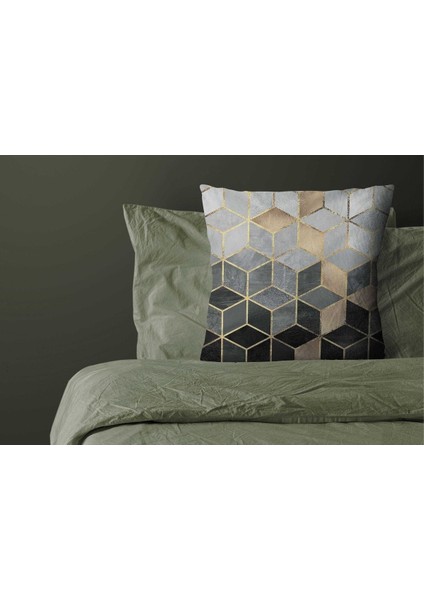 Çift taraflı mozaik desenli kırlent kılıfı seti, çok renkli, 6'lı, 43x43 ve 30x50 ölçü
