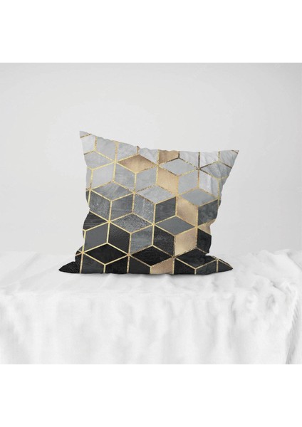 Çift taraflı mozaik desenli kırlent kılıfı seti, çok renkli, 6'lı, 43x43 ve 30x50 ölçü