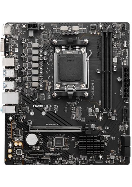 Msı Pro B650M-B Ddr5 6800MHZ 1xvga 1xhdmı 1xm.2 USB 3.2 Am5 Matx (Amd Am5 7000 Serisi Ile Uyumlu )
