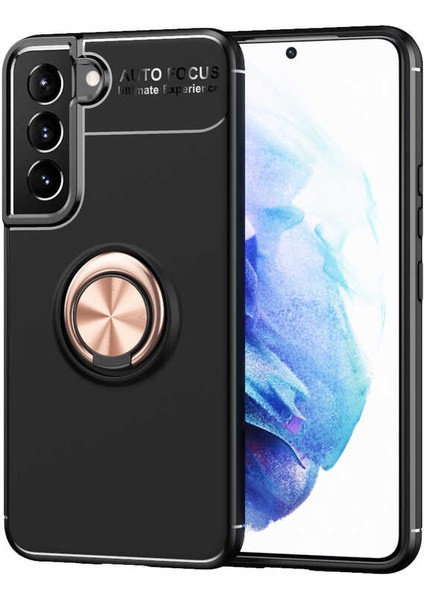 Galaxy S22 Plus Kılıf Ravel Silikon Kapak-Siyah-Rose Gold