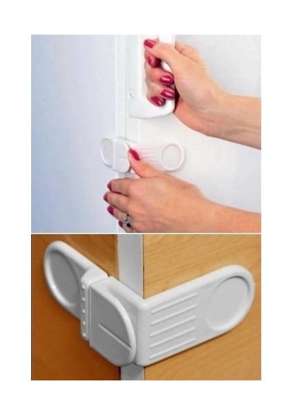 Bebek Çocuk Güvenlik Çekmece ve Dolap Için Kendiliğinde Yapışkanlı Vidasız Köşe Kapak Kilidi