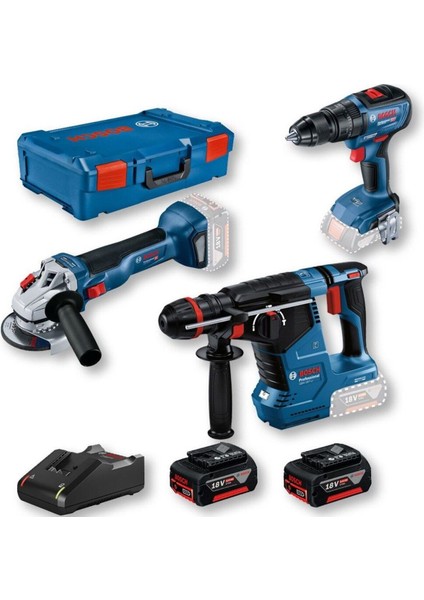 gbh 187 + gws 18V-10 + gsr 18V-50 Vidalama Kırıcı Taşlama Seti - 0615990N42