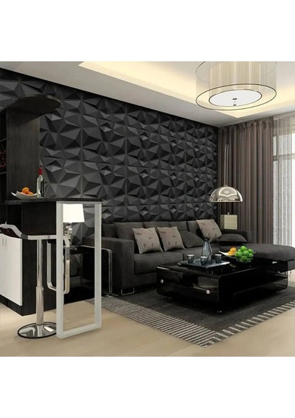 Yeni 70X70CM 0,50M² Siyah Kendinden Yapışkanlı Piramit Duvar Paneli Köpük