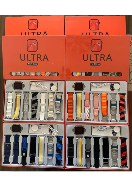 Akıllı Saat Watch 8 Ultra Plus 7 Farklı Kordon Hediyeli