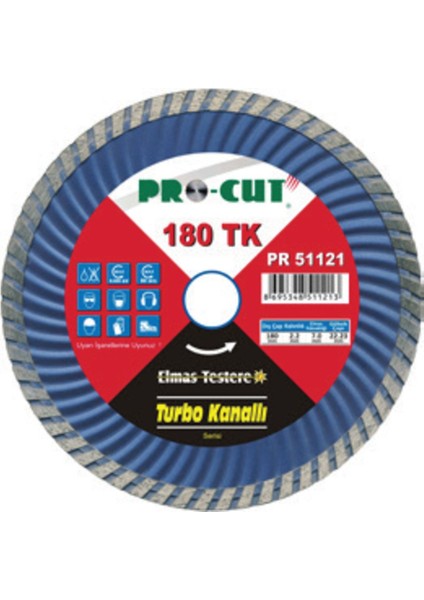 Procut PR51117 115 mm Turbo Kanallı Kesim Bıçağı