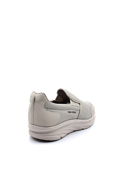 K1114 Memory Foam Erkek Tekstil Bej Renk Bağcıksız Spor Yürüyüş Ayakkabı