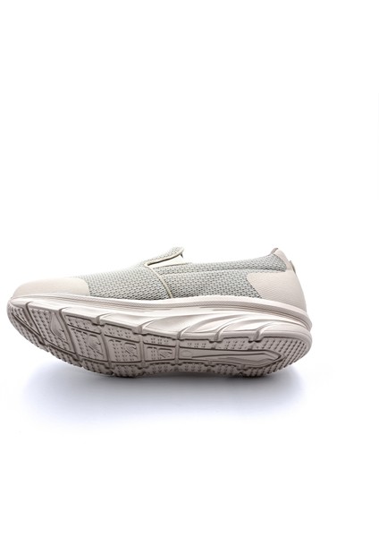 K1114 Memory Foam Erkek Tekstil Bej Renk Bağcıksız Spor Yürüyüş Ayakkabı