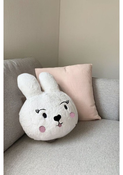 Yumuşak ve şık pembe tavşan desenli kırlent kılıfı 44x44 cm, 2'li set fiyatları
