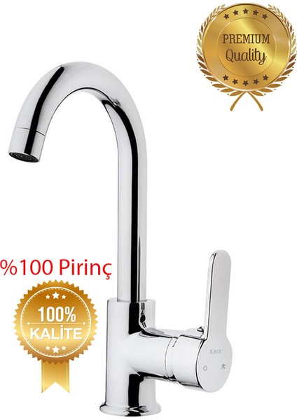 Kare Delta Mix Lavabo Bataryası (Kısa Borulu)