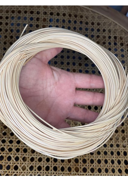 Rattan İp, Doğal Yuvarlak Rattan Çubuk 2.5 mm 100 gr Dekoratif, Rattan Örgü