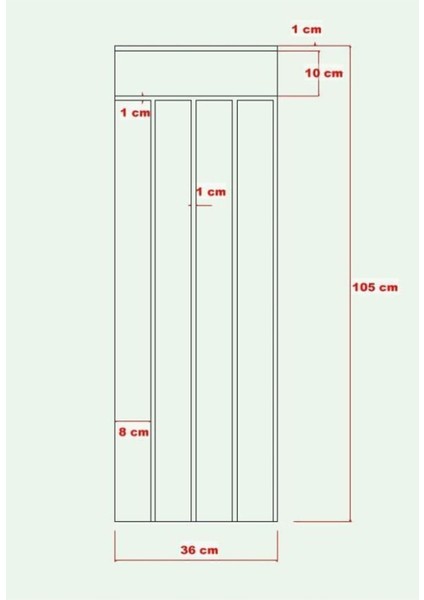 Çok renkli ahşap duvar paneli, dekoratif ve boyanabilir, şık tasarım, 36x102 cm, 4mm MDF