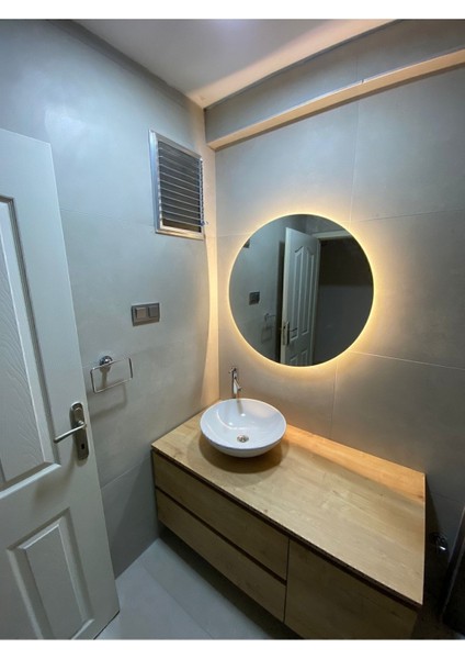 60cm Çapında Ledli Yuvarlak Banyo ve Lavabo Aynası, şık ve fonksiyonel tasarım modelleri