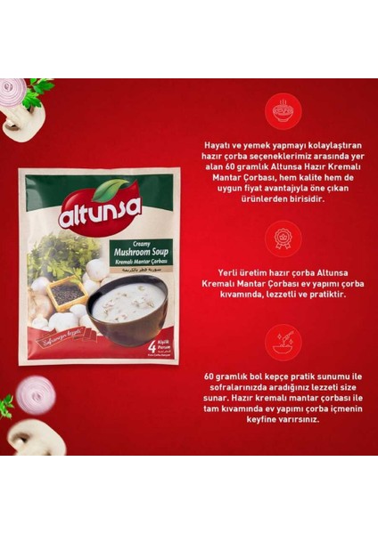 Hazır Kremalı Mantar Çorbası 60 gr 12 Li Paket
