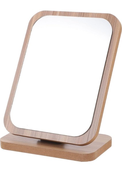 Eğimli Kare Masa Aynası, 18cm, Menteşeli, Ahşap, Çok Fonksiyonlu, Şık Tasarım