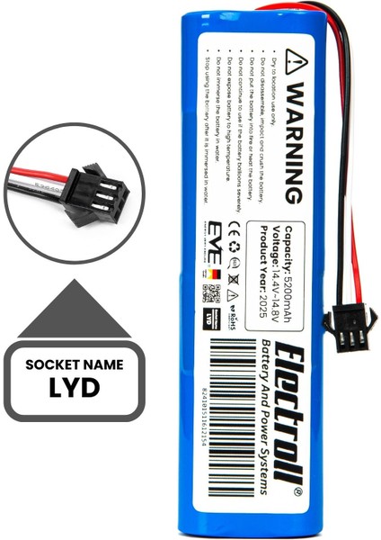 Roidmi Sdj01rm Batarya (ORJİNAL KAPASİTE) Uyumlu 5200mah Pil Akıllı Robot Süpürge Batarya Değişimi